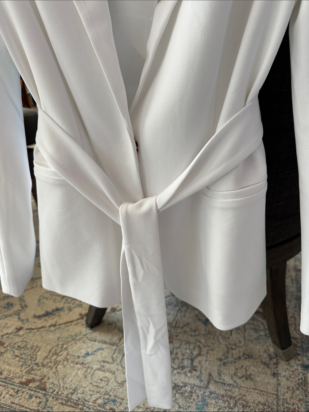 White House Black Market White Shawl-Collar Belted Blazer - Picture 6 of 6